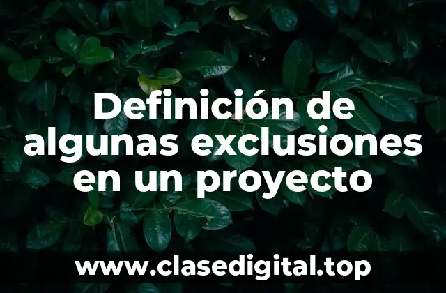 Definición de algunas exclusiones en un proyecto