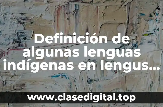 Definición de algunas lenguas indígenas en lengus de zapoteco