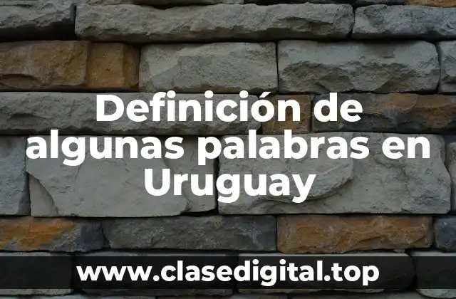 Definición de algunas palabras en Uruguay