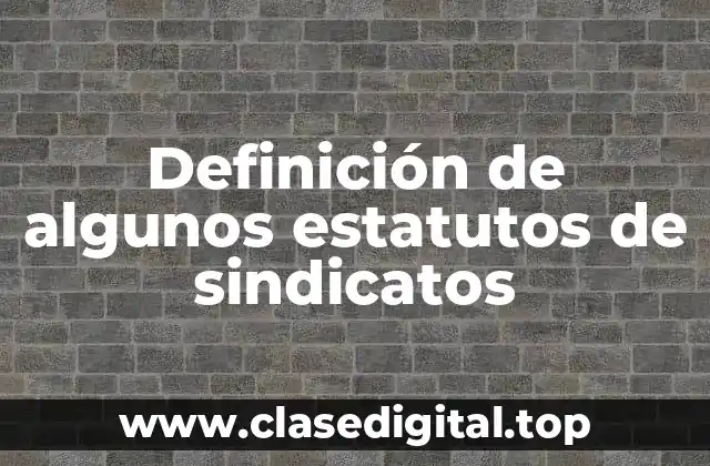 Definición de algunos estatutos de sindicatos