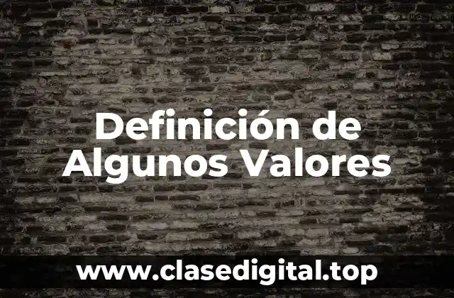 Definición técnica de valor