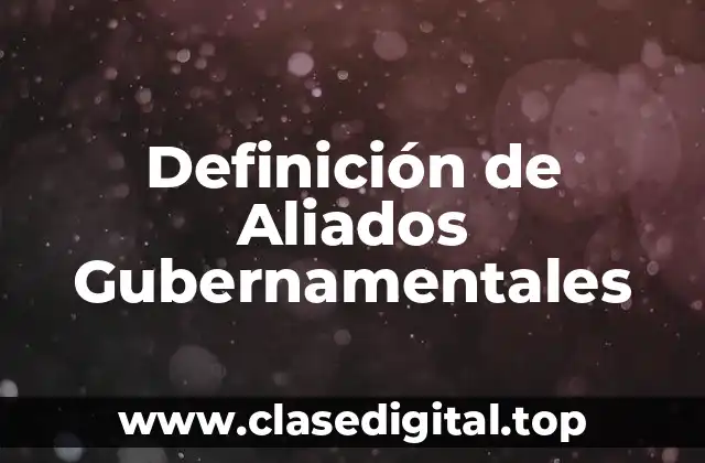 Definición de Aliados Gubernamentales