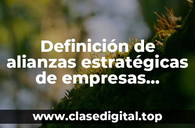 Definición de alianzas estratégicas de empresas mexicanas con extranjeras