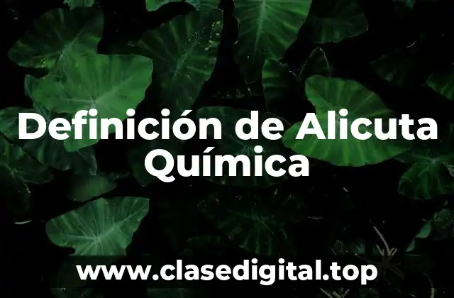 Definición de Alicuta Química
