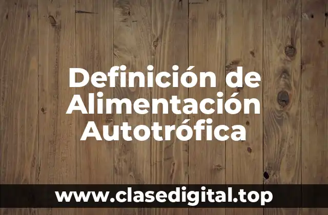 Definición de Alimentación Autotrófica