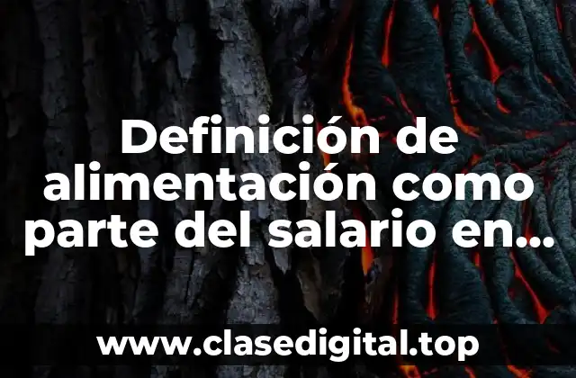 Definición de alimentación como parte del salario en México