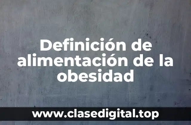 Definición de alimentación de la obesidad