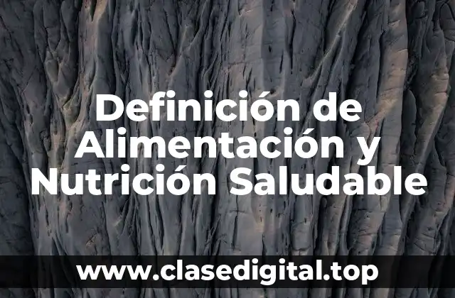 Definición de Alimentación y Nutrición Saludable