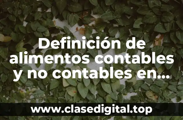Definición de alimentos contables y no contables en inglés