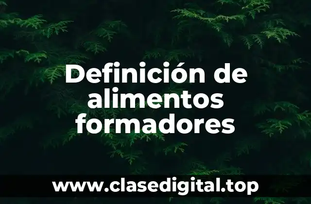 Definición de alimentos formadores