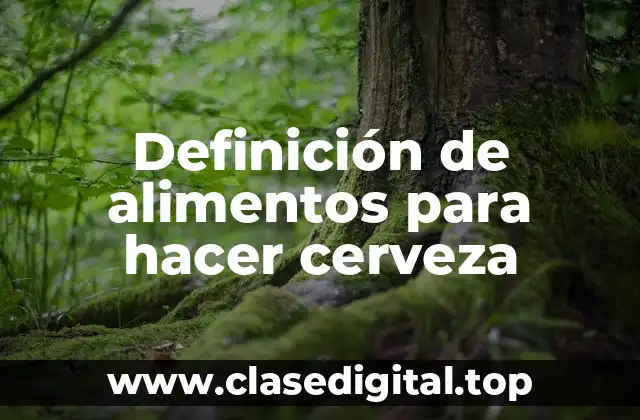Definición de alimentos para hacer cerveza