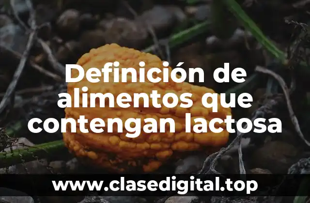 Definición de alimentos que contengan lactosa