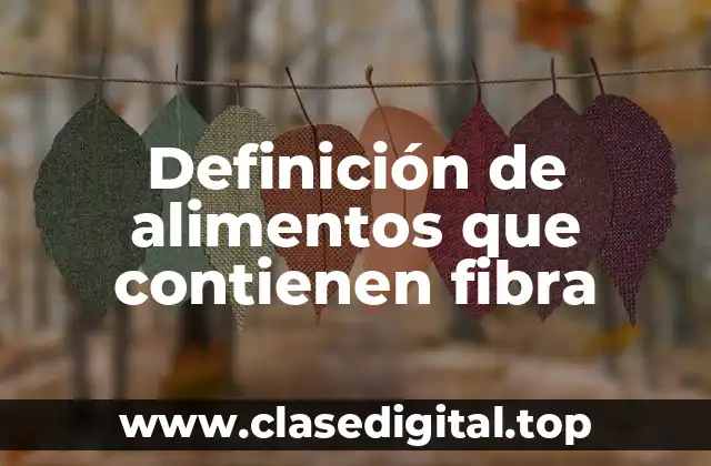 Definición de alimentos que contienen fibra