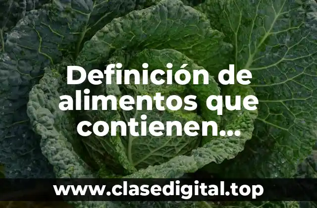 Definición de alimentos que contienen polisacaridos