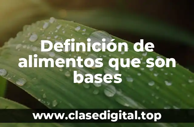 Definición de alimentos que son bases