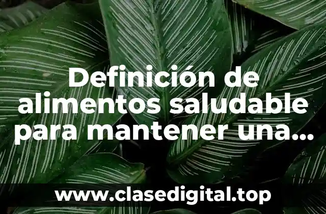 Definición de alimentos saludable para mantener una buena salud