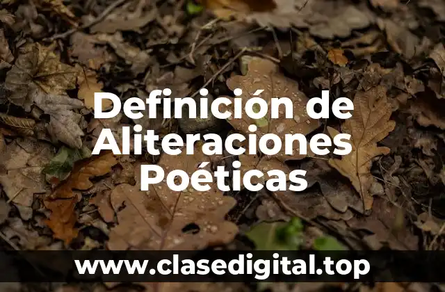 Definición de Aliteraciones Poéticas