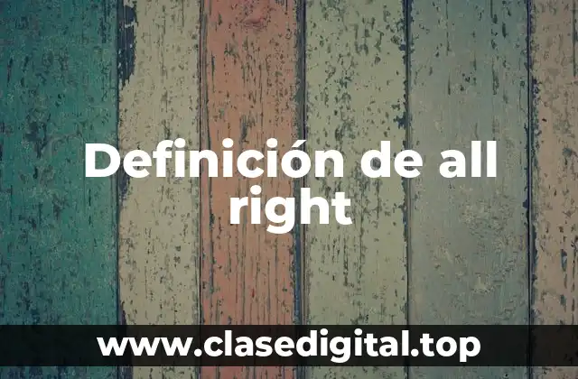 Definición de all right