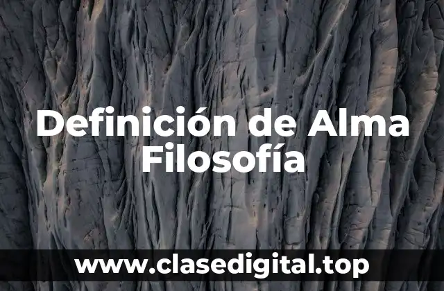 Definición de Alma Filosofía