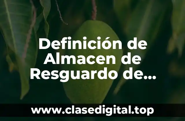 Definición de Almacen de Resguardo de Herramienta