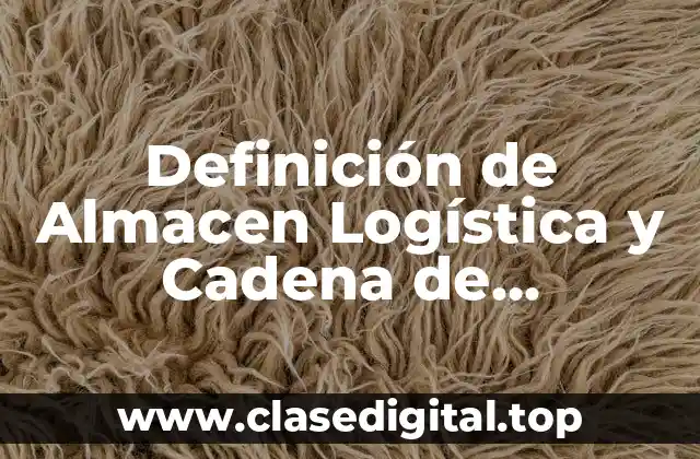Definición técnica de Almacen Logística y Cadena de Suministro