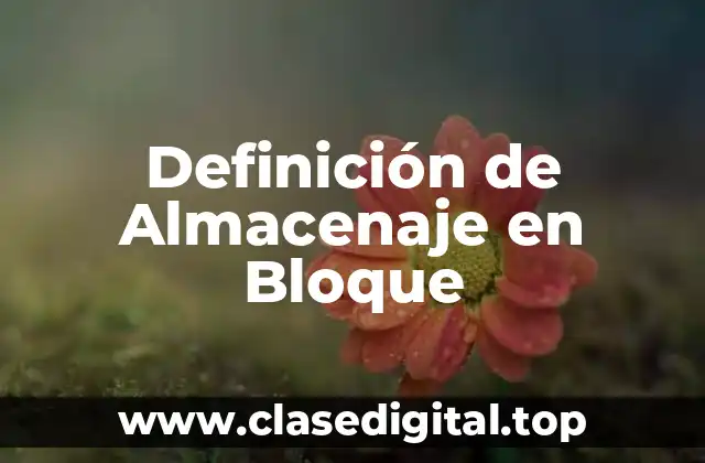 Definición de Almacenaje en Bloque