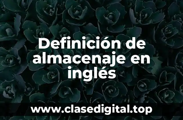 Definición de almacenaje en inglés