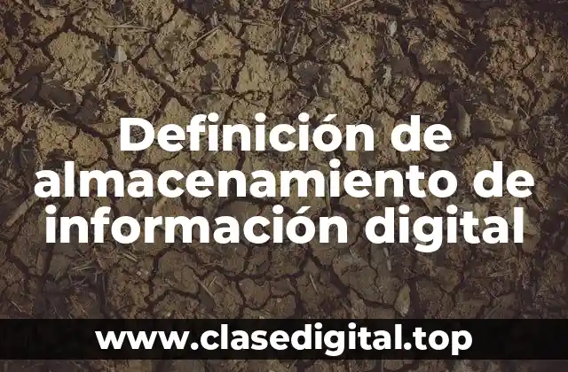 Definición de almacenamiento de información digital