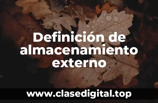 Definición de almacenamiento externo