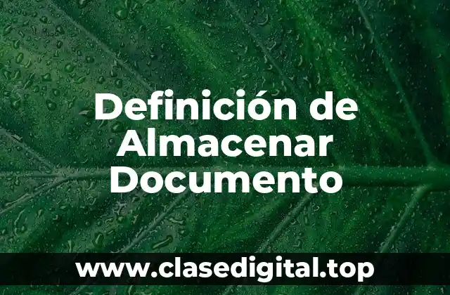 Definición de Almacenar Documento
