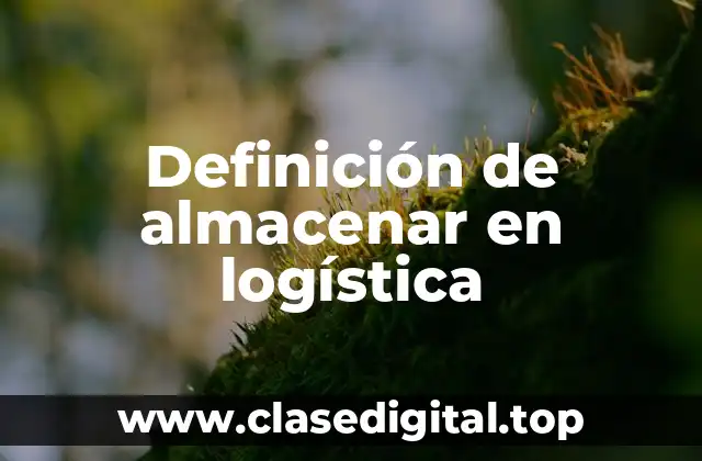 Definición de almacenar en logística