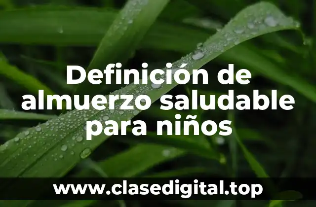 Definición de almuerzo saludable para niños