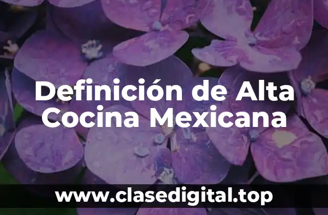 Definición de Alta Cocina Mexicana