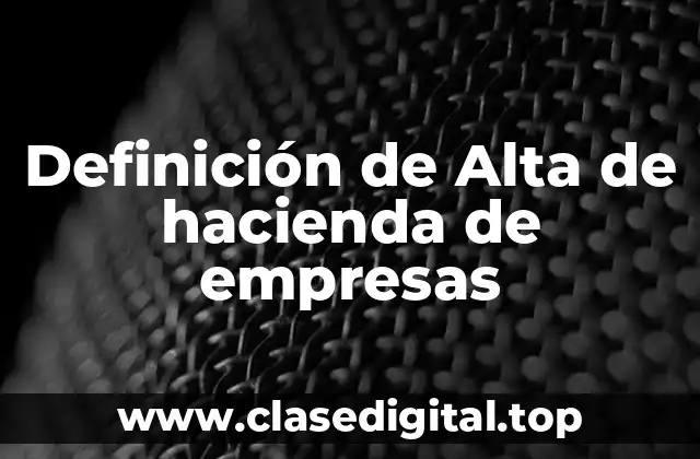 Definición de Alta de hacienda de empresas