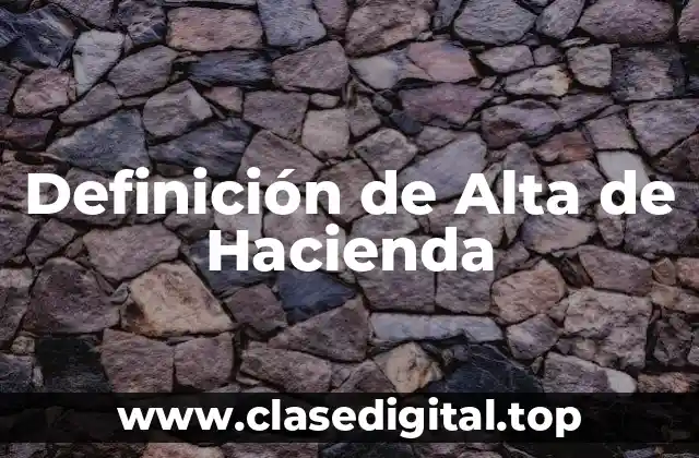 Definición de Alta de Hacienda