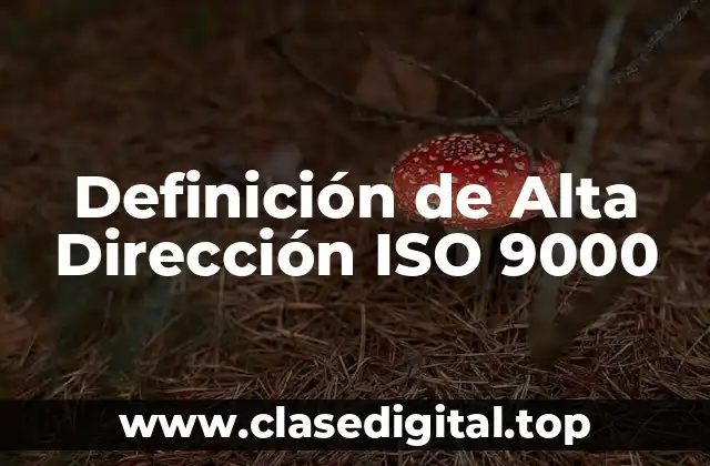 Definición de Alta Dirección ISO 9000