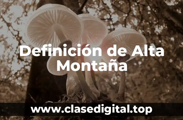 Definición técnica de Alta Montaña