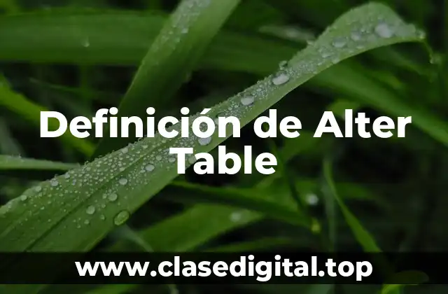 Definición de Alter Table