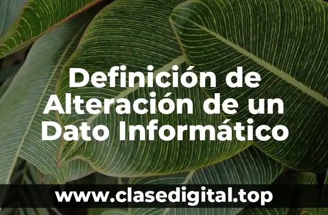 Definición de Alteración de un Dato Informático