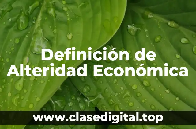 Ejemplos de Alteridad Económica