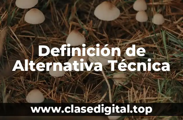 Definición de Alternativa Técnica