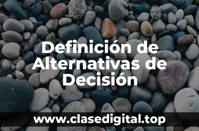 Definición técnica de alternativas de decisión