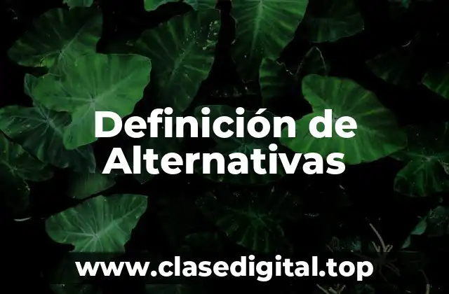 Definición de Alternativas