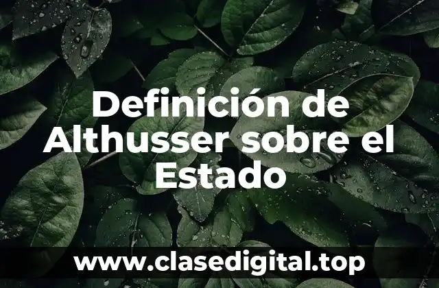 Definición de Althusser sobre el Estado