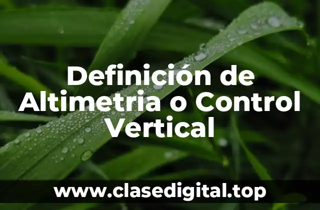 Definición de Altimetria o Control Vertical