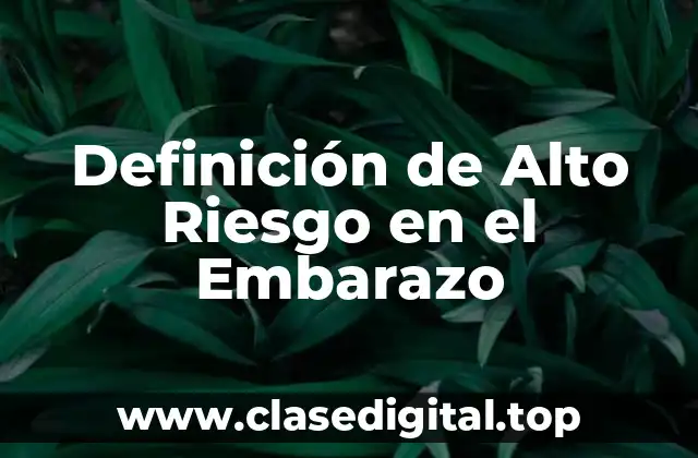 Definición de Alto Riesgo en el Embarazo