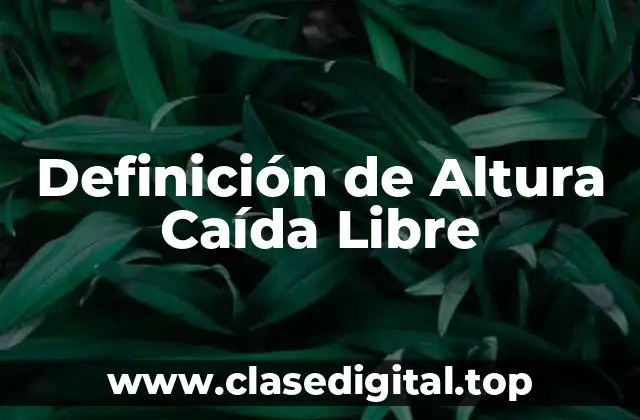 Definición de Altura Caída Libre