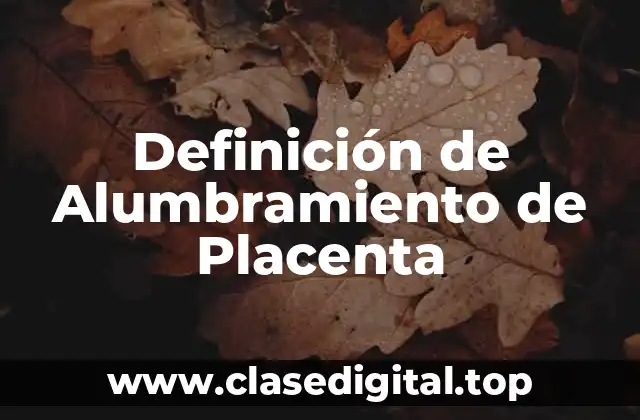 Definición de Alumbramiento de Placenta