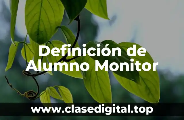 Definición de Alumno Monitor