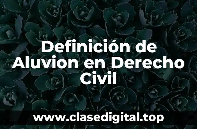 Definición Técnica de Aluvión en Derecho Civil